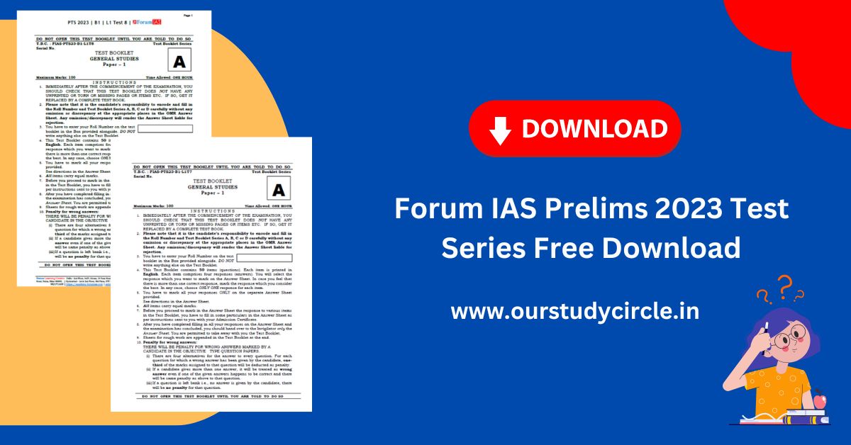 Forum IAS Prelims 2023 Preparatory Test 4 PDF UPSC IAS
