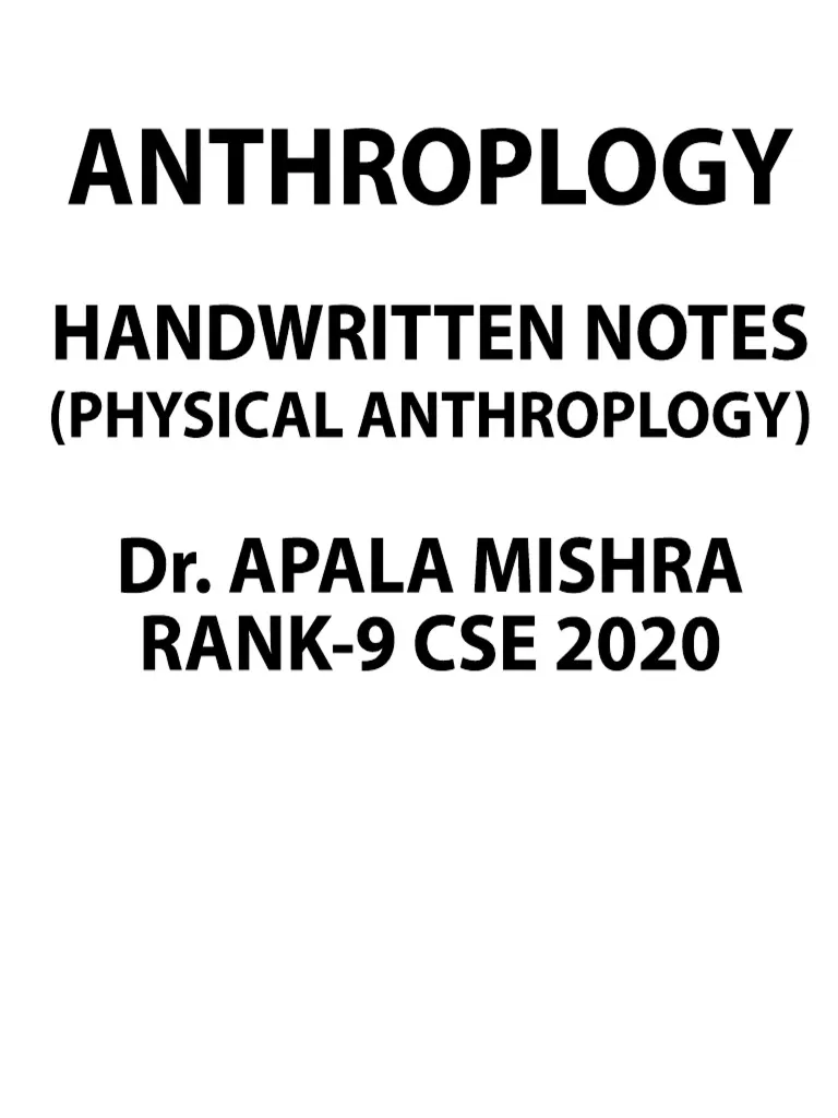 Apala Mishra Anthropology Notes